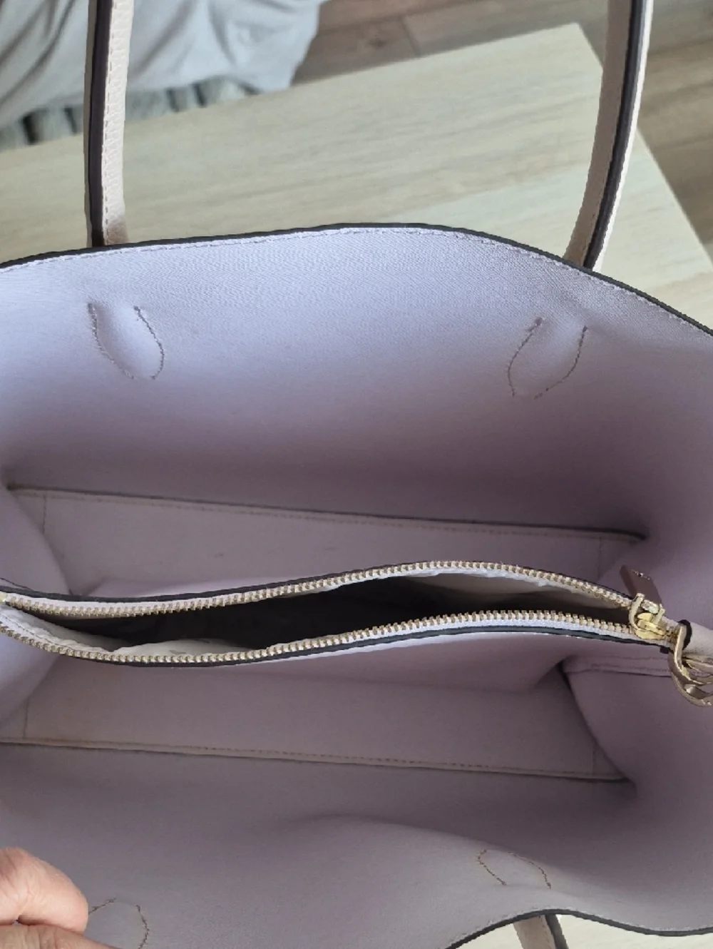 Kate Spade Medium Eva Satchel Pebbled Leather Tote Bag in Light Blush - Picture 4 of 9